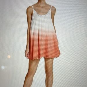 NWT Tularosa ombré dip dye babydoll dress in white & orange size Medium